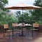 Flash Furniture Faux Teak 30x48 Table-Tan Umbrella-Base-4 Chairs XU-DG-304860364-UB19BTN-GG - alternate 1